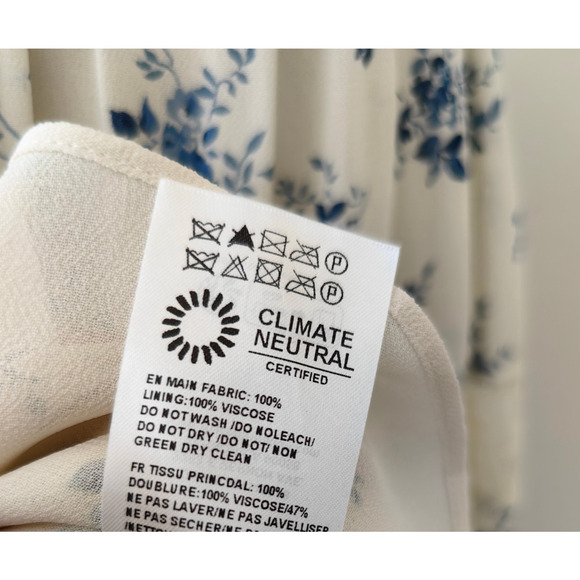 Reformation Dina Dress Orlaya Blue White Floral Size US 8 - Picture 11 of 11